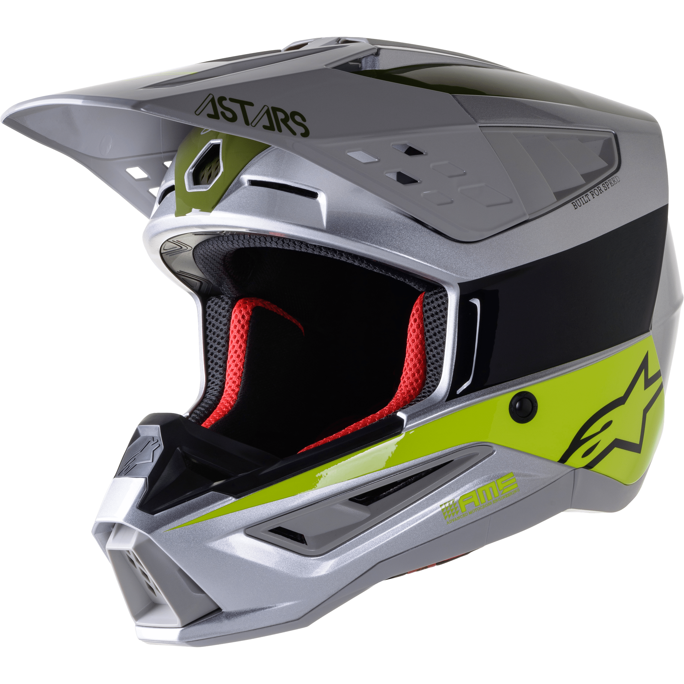 ALPINESTARS S-M5 BOND HELMET SLVR/YLW FLUO/MLTRY GRN MD