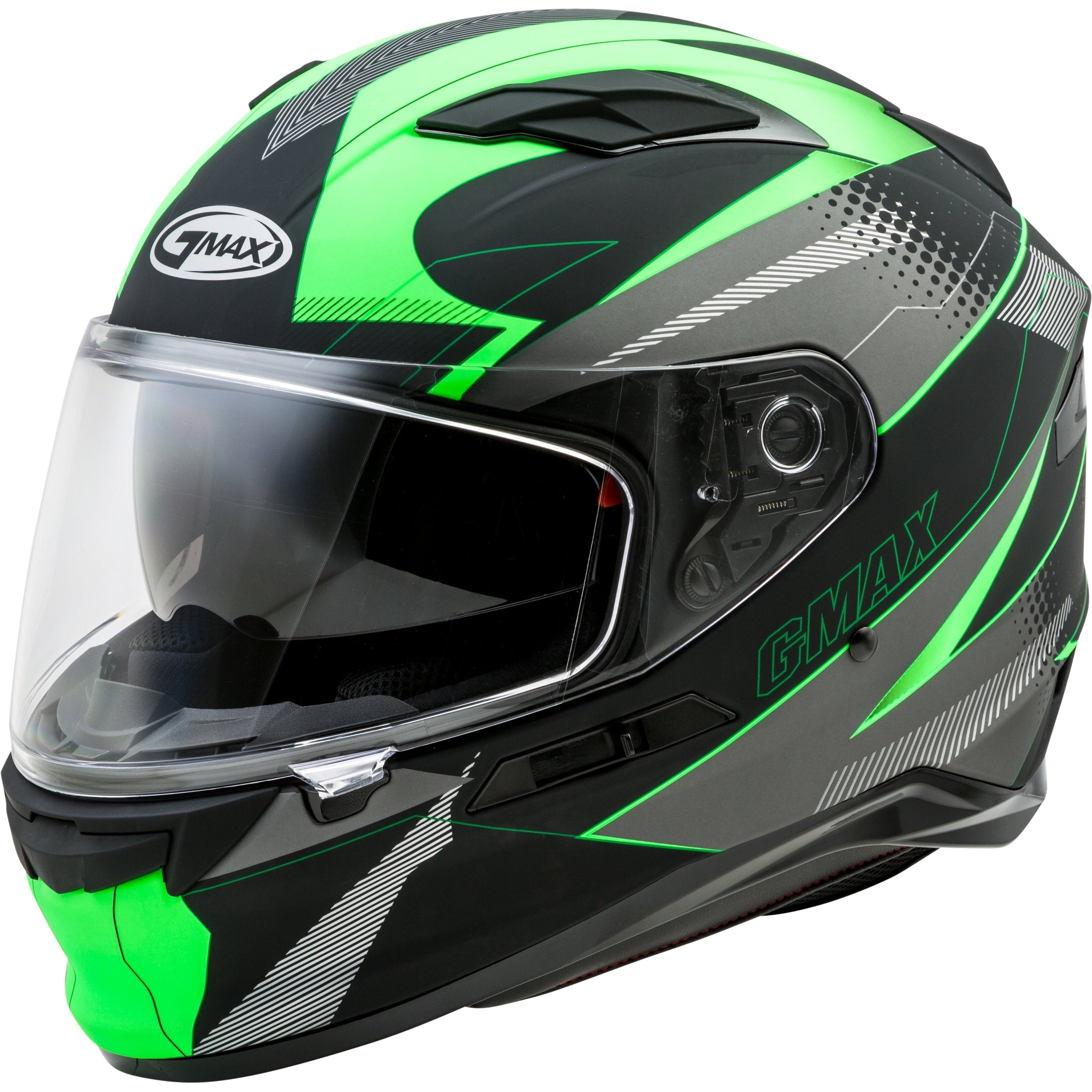 GMAX FF-98 FULL-FACE APEX HELMET MATTE BLACK/NEON GREEN XL