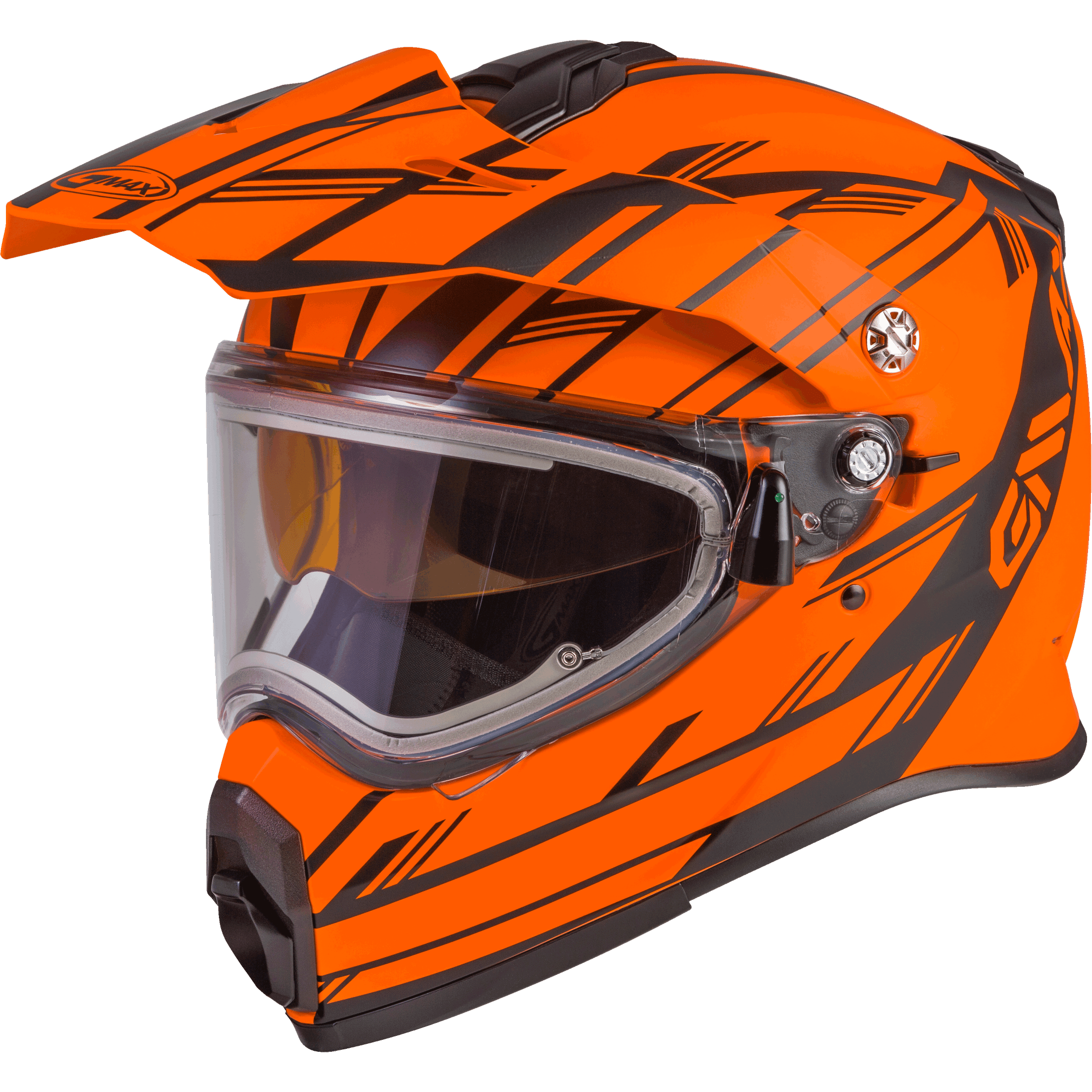 GMAX AT-21S EPIC SNOW HELMET W/ELEC SHIELD MATTE NEON ORG/BLACK SM