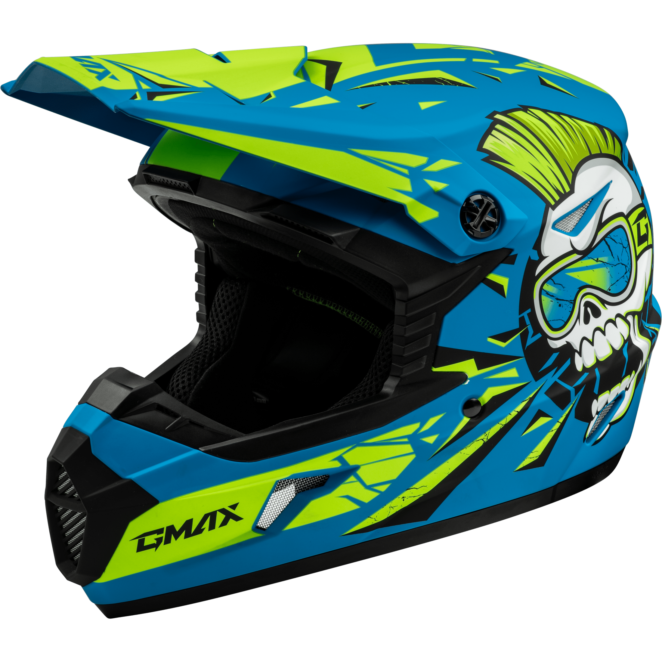 GMAX YOUTH MX-46Y UNSTABLE HELMET MATTE BLUE/GREEN YM