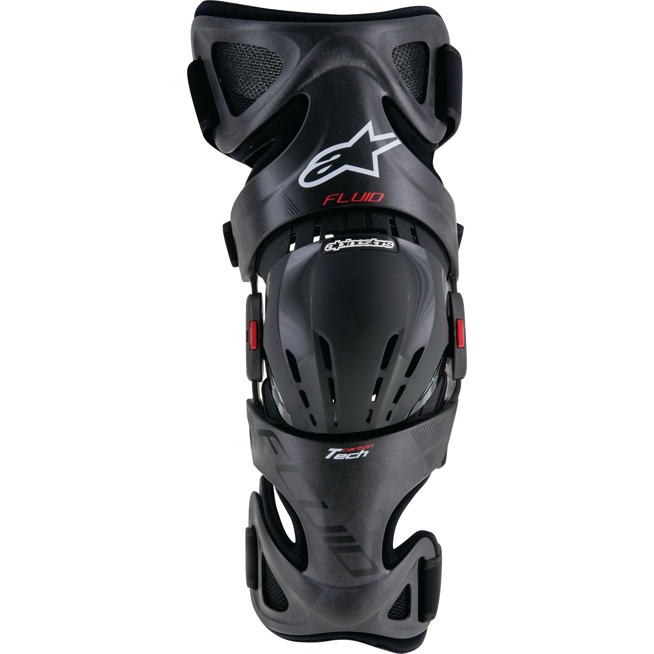 ALPINESTARS FLUID TECH CARBON KNEE BRACE SET BLACK/RED/WHITE XL-2X