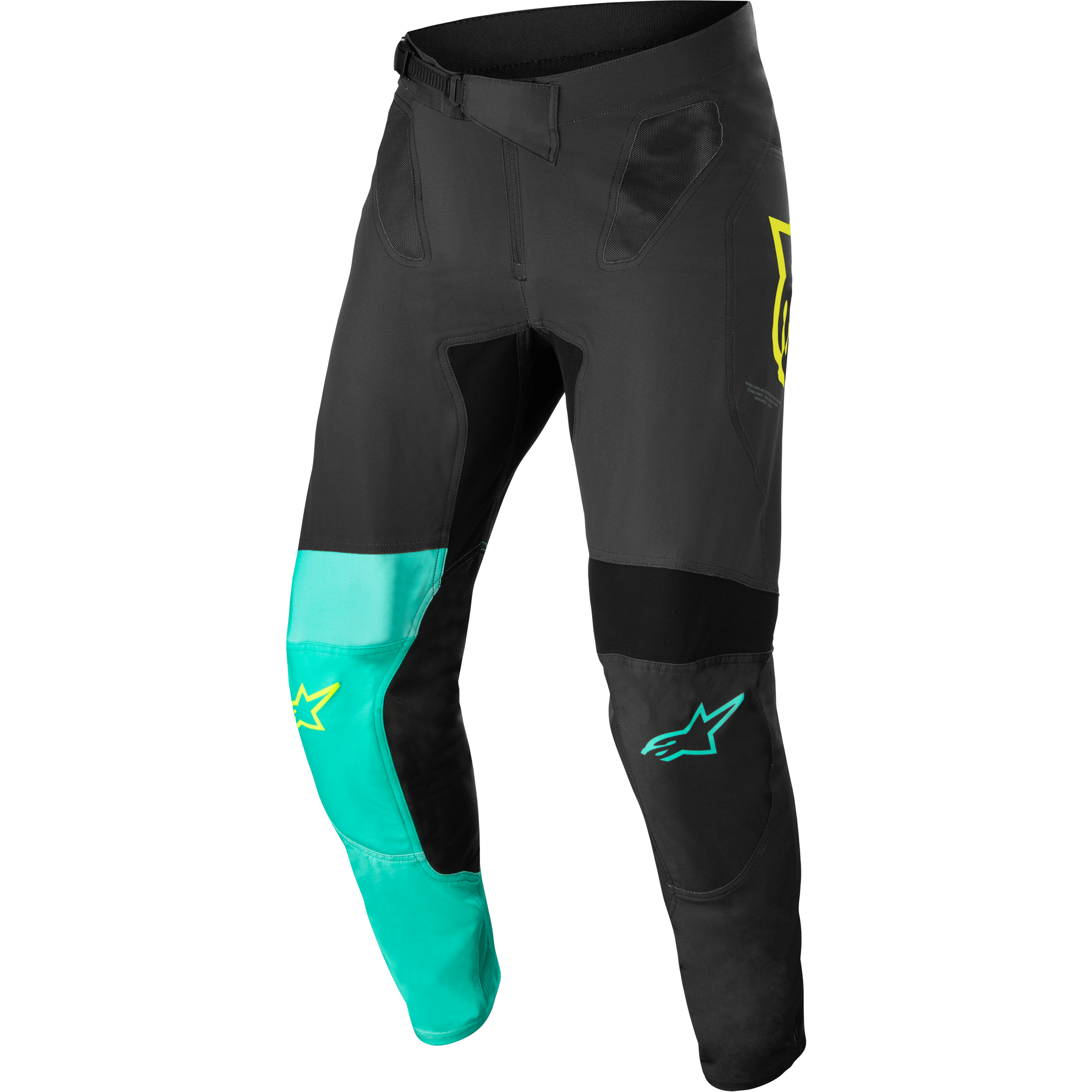 ALPINESTARS SUPERTECH BLAZE PANTS BLK/PASTEL GRN/YLW FLUO SZ 28