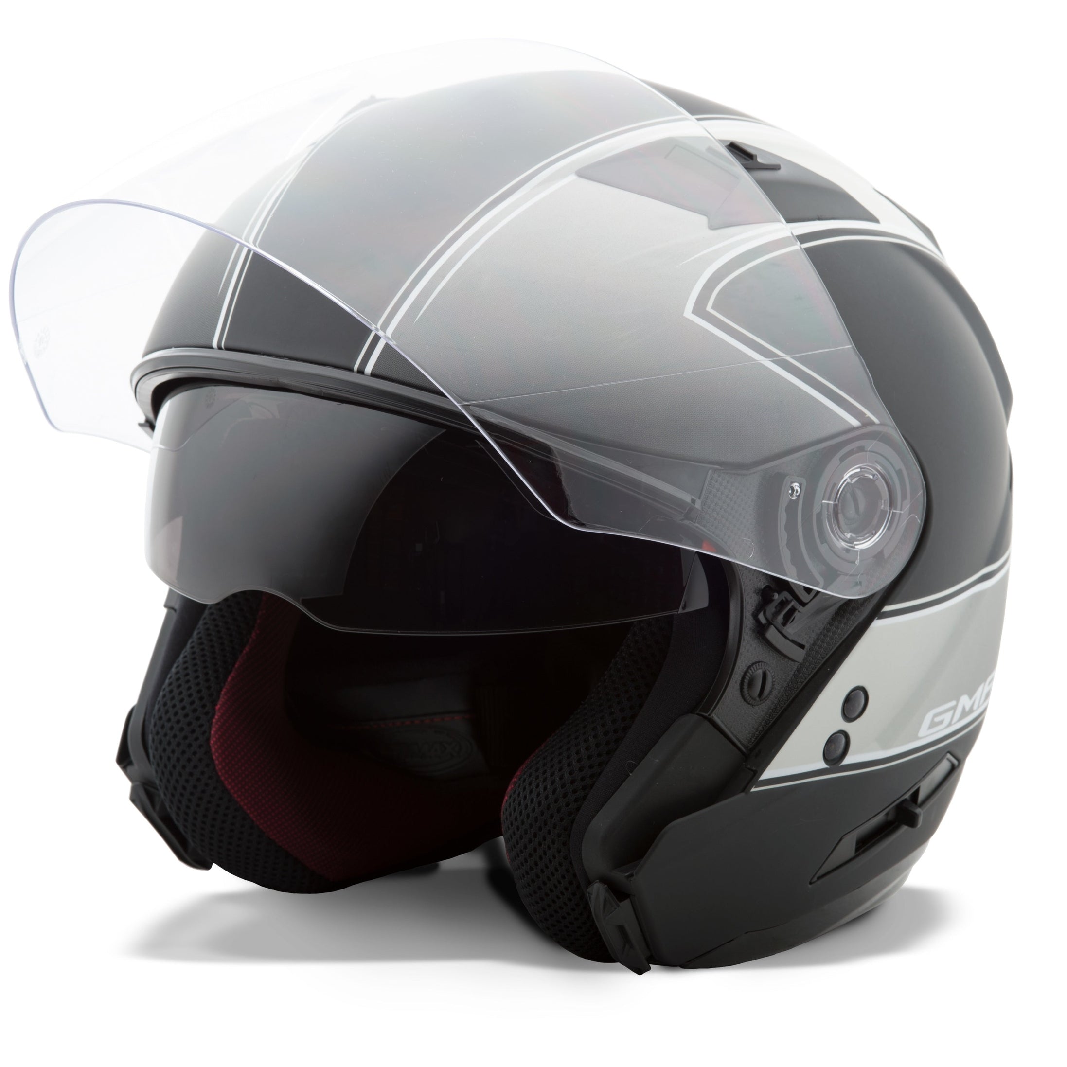 GMAX OF-77 OPEN-FACE CLASSIC HELMET MATTE BLACK/DARK SILVER 3X