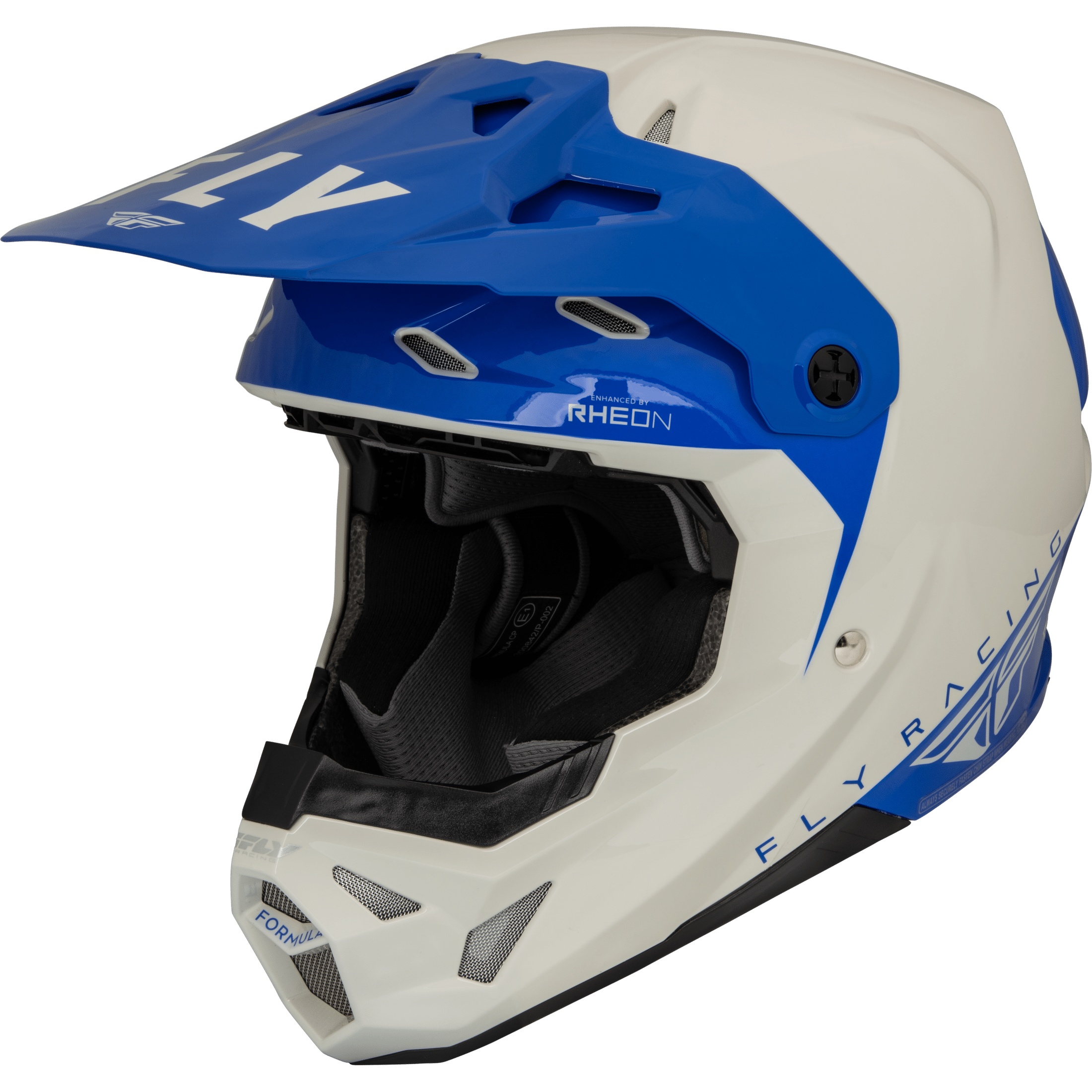 FLY RACING YOUTH FORMULA CP SLANT HELMET GREY/BLUE YL