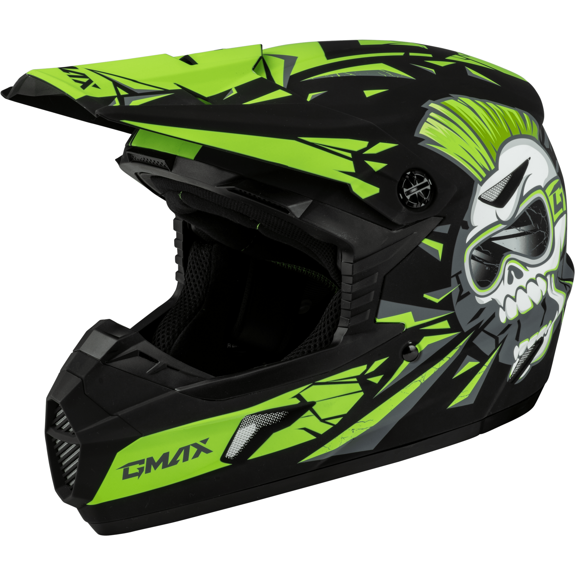 GMAX YOUTH MX-46Y UNSTABLE HELMET MATTE BLACK/GREEN YM