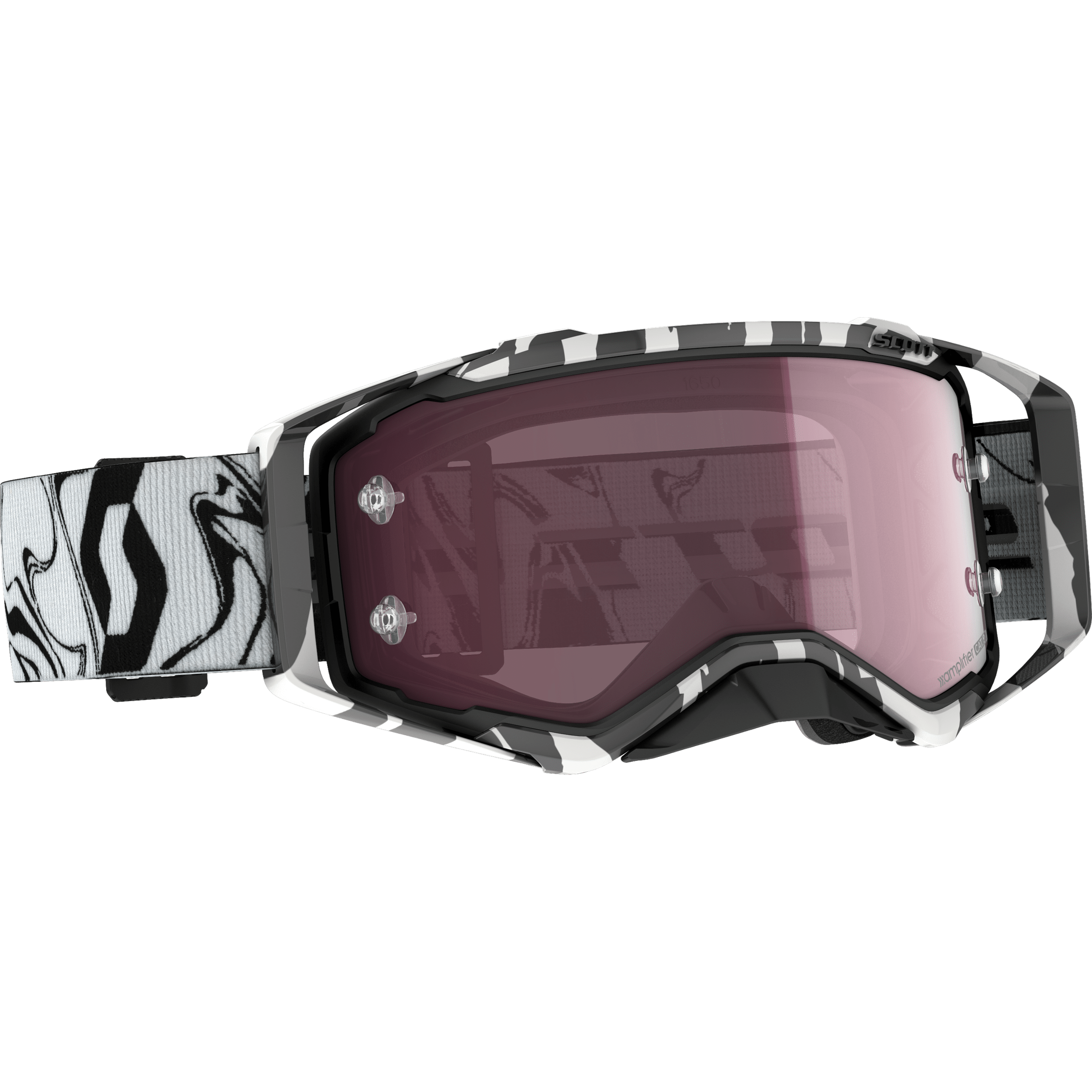 SCOTT PROSPECT GOGGLE MRBL BLACK/WHITE W/ROSE AMP WORKS