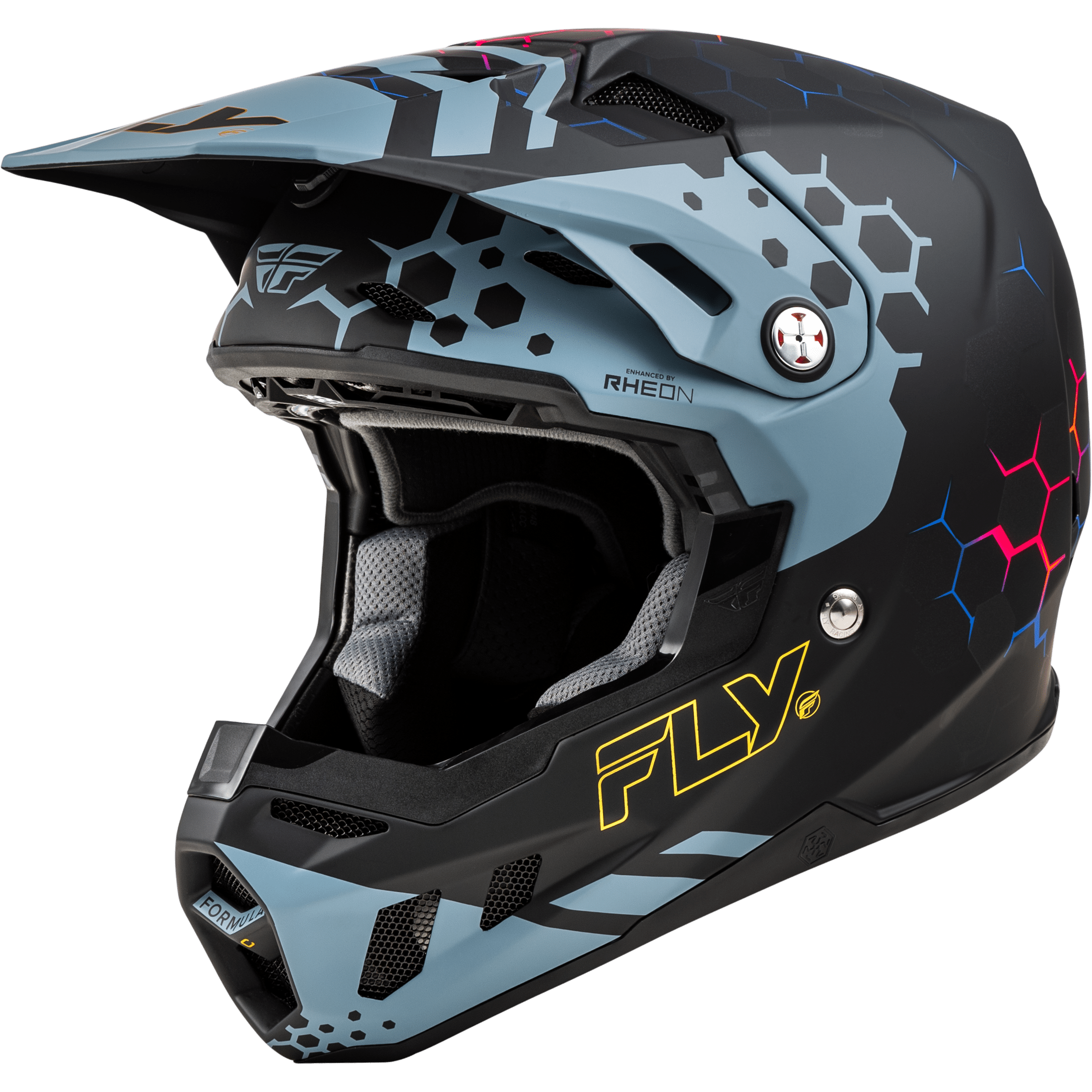 FLY RACING FORMULA CC TEKTONIC HELMET MATTE BLACK/SLATE/BLUE XS