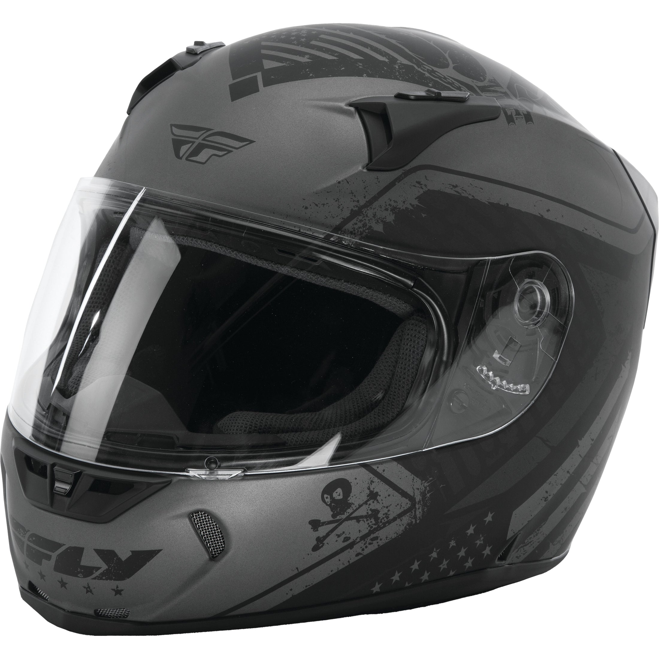 FLY RACING REVOLT PATRIOT HELMET MATTE GREY/BLACK XL